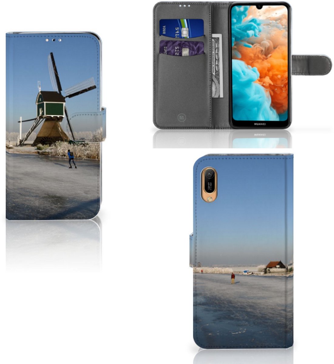 Huawei Y6 (2019) Flip Cover Schaatsers