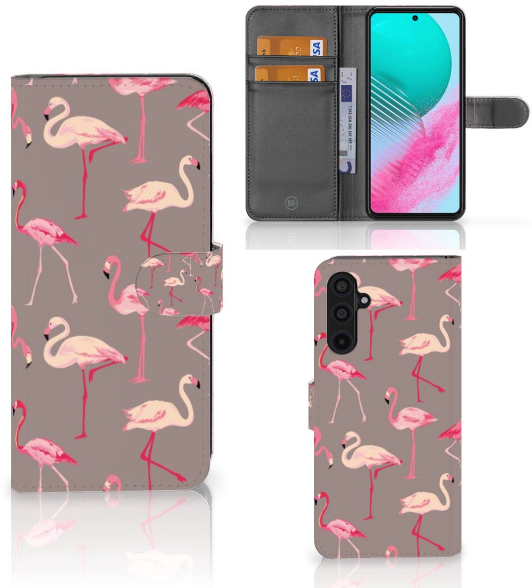 Samsung Galaxy M54 Telefoonhoesje met Pasjes Flamingo
