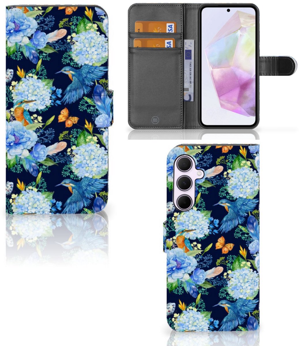 Telefoonhoesje met Pasjes voor Samsung Galaxy A35 IJsvogel