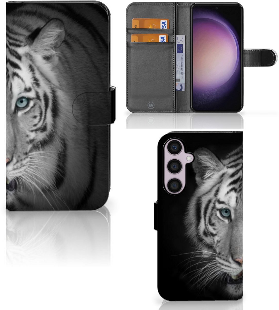 Samsung Galaxy S24 Plus Telefoonhoesje met Pasjes Tijger