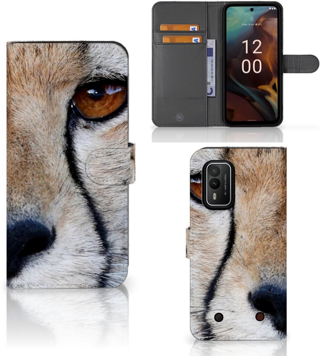Nokia XR21 Telefoonhoesje met Pasjes Cheetah
