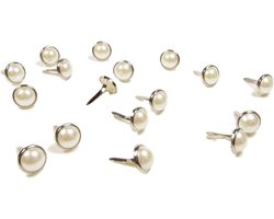 Syntego Brads Voor Ambachten & Scrapbooking Ronde Parel Brads 10mm Licht Ivoor x Pack van Ca. 100