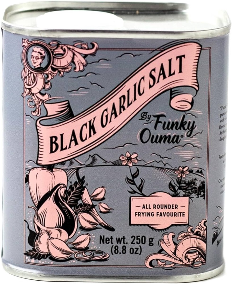 Funky Ouma - Black Garlic Salt - Tin 250g