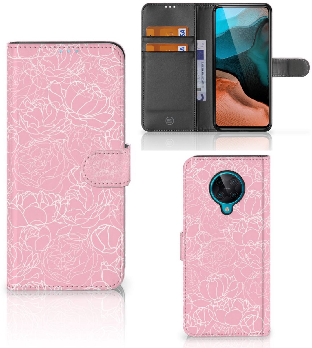 Xiaomi Poco F2 Pro Hoesje White Flowers