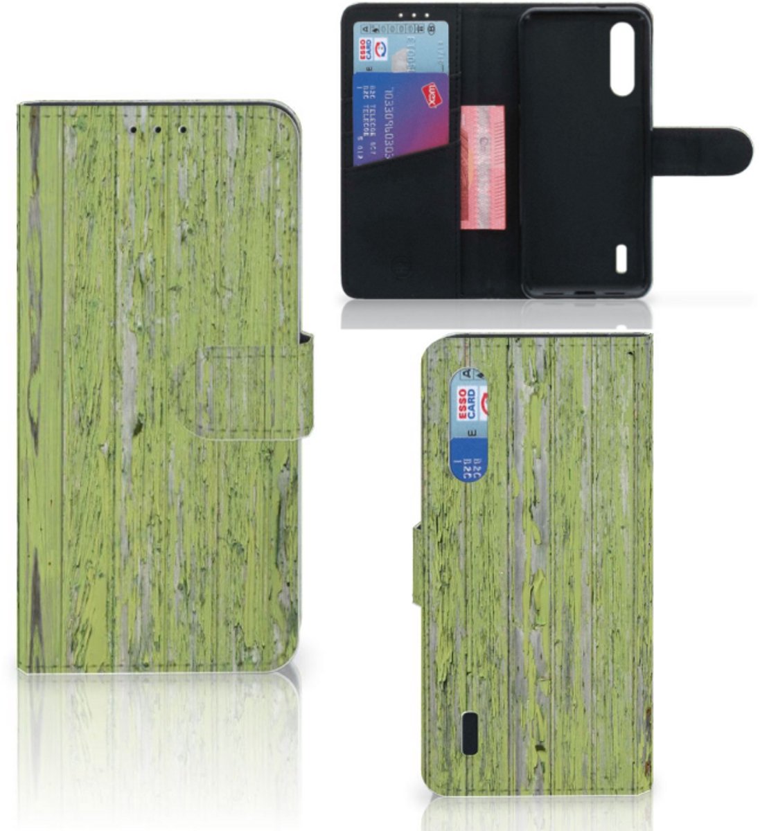 Xiaomi Mi 9 Lite Book Style Case Green Wood