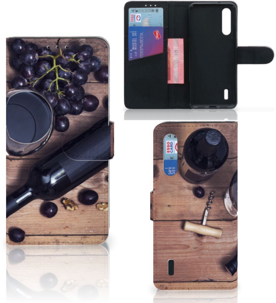 Book Case voor Xiaomi Mi 9 Lite Book Cover Wijn