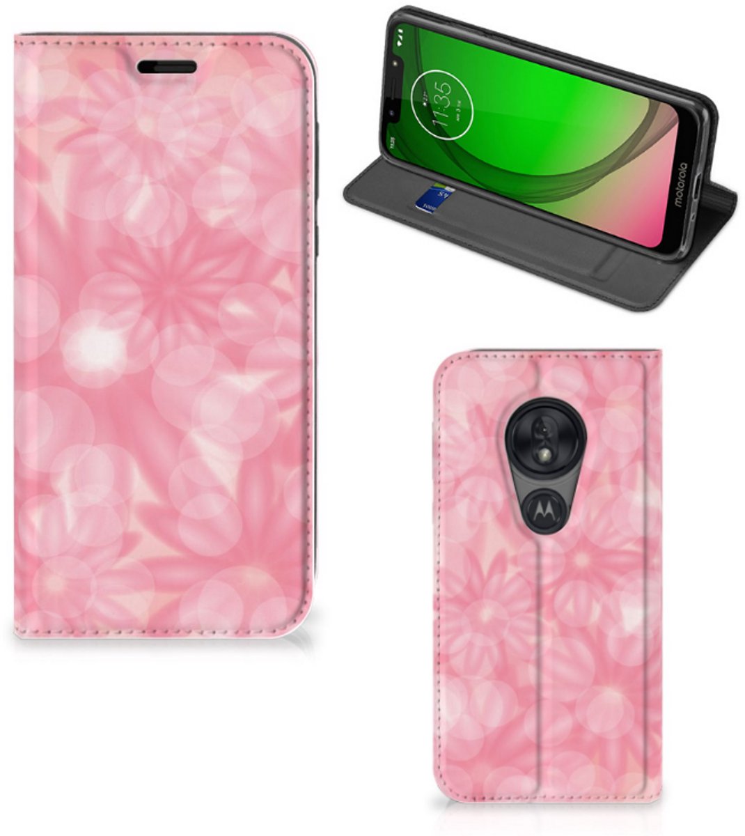 Motorola Moto G7 Play Smart Cover Spring Flowers