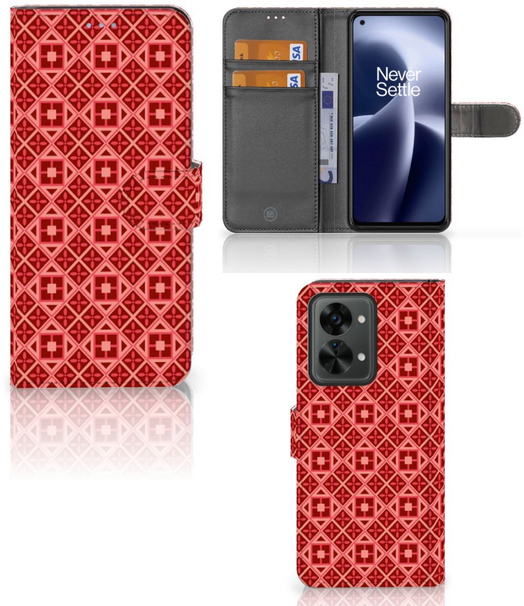OnePlus Nord 2T Telefoon Hoesje Batik Rood