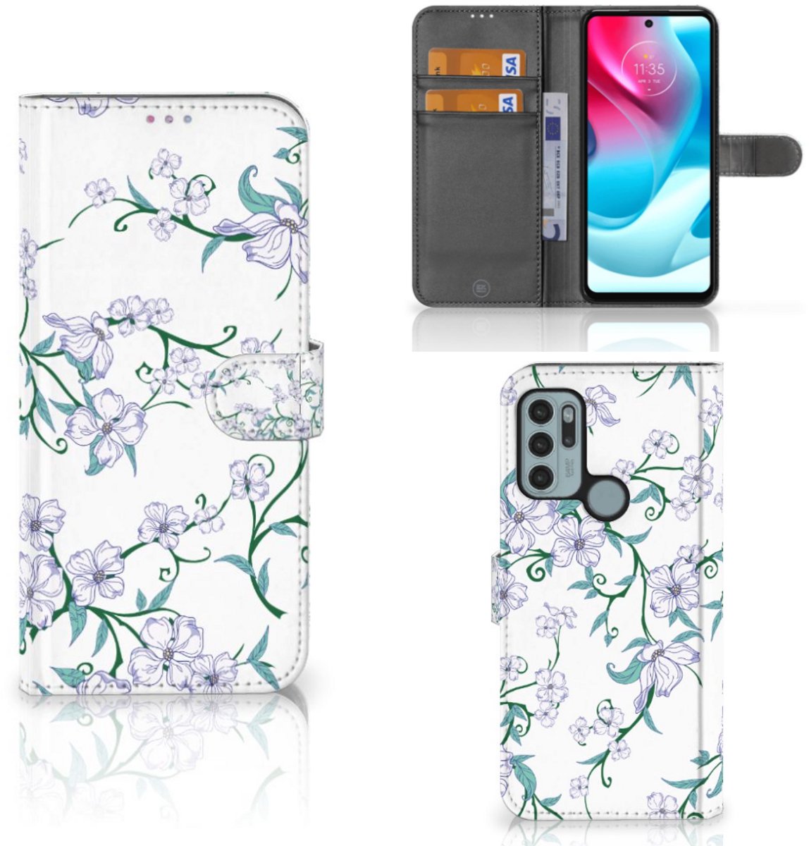 Motorola Moto G60s Uniek Hoesje Blossom White