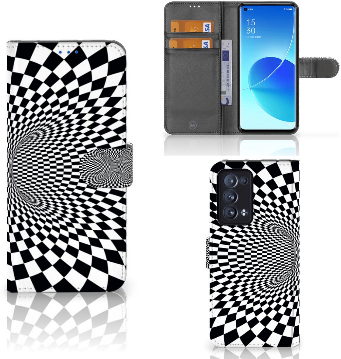 Boekhoesje voor OPPO Reno 6 Pro Plus 5G Book Case Illusie