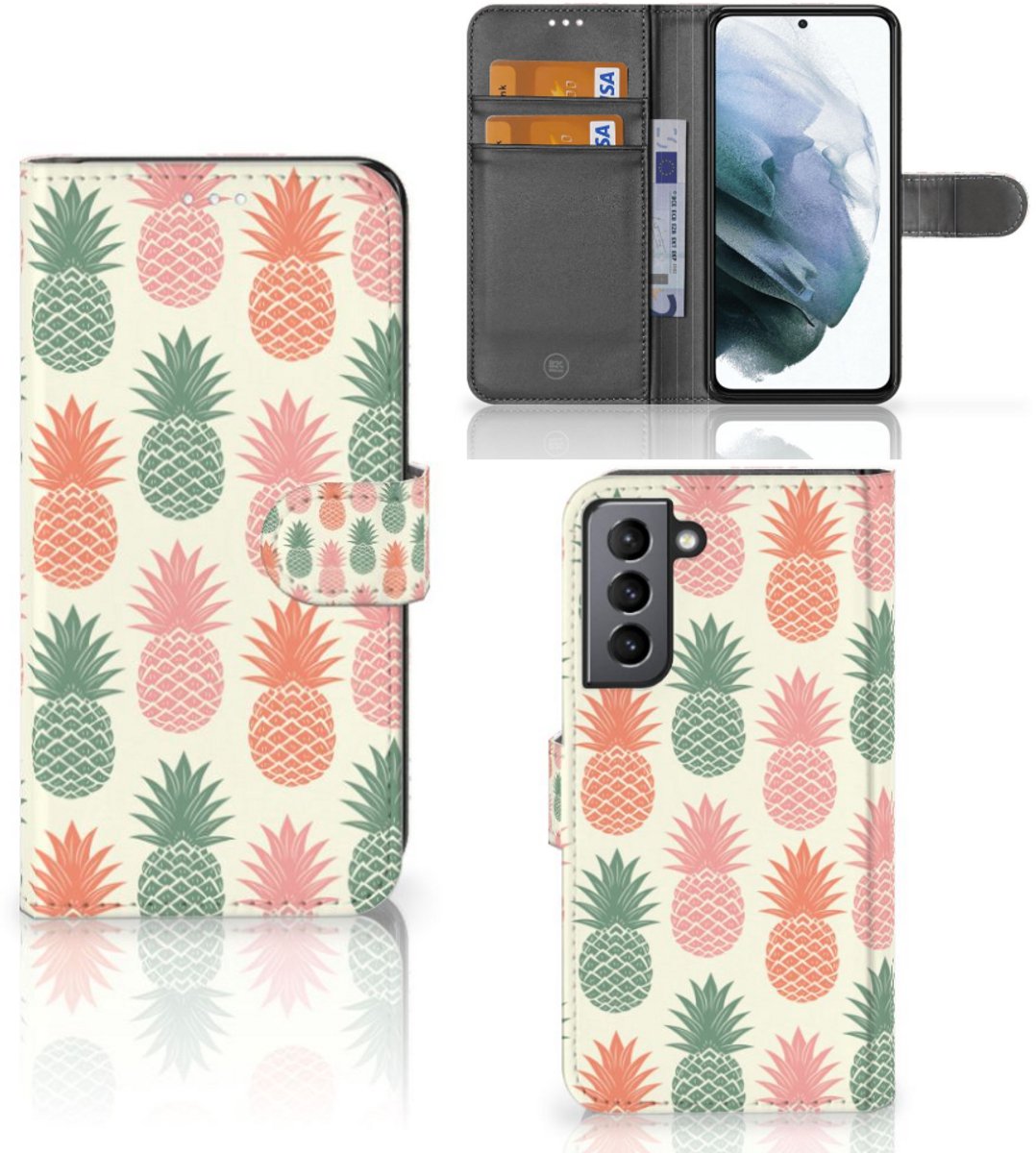 Samsung Galaxy S21 FE Book Cover Ananas