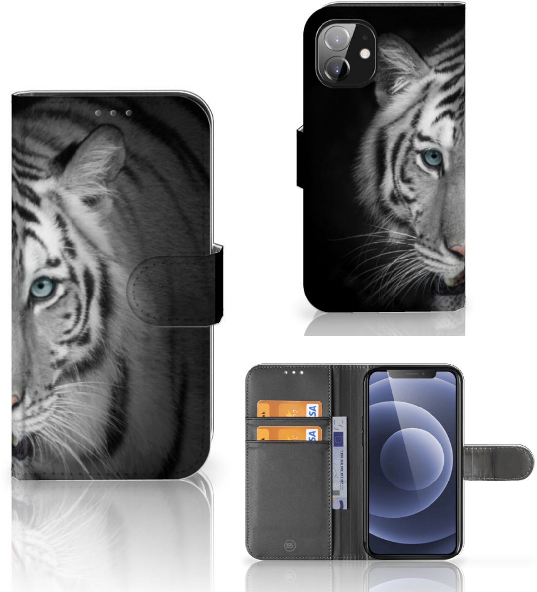 Apple iPhone 12 Mini Telefoonhoesje met Pasjes Tijger