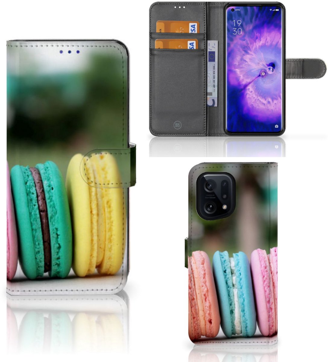 OPPO Find X5 Book Cover Macarons