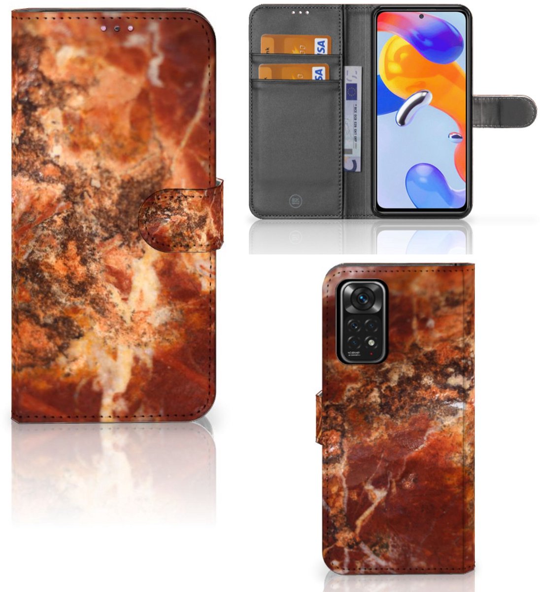 Xiaomi Redmi Note 11 Pro 5G/4G Bookcase Marmer Bruin