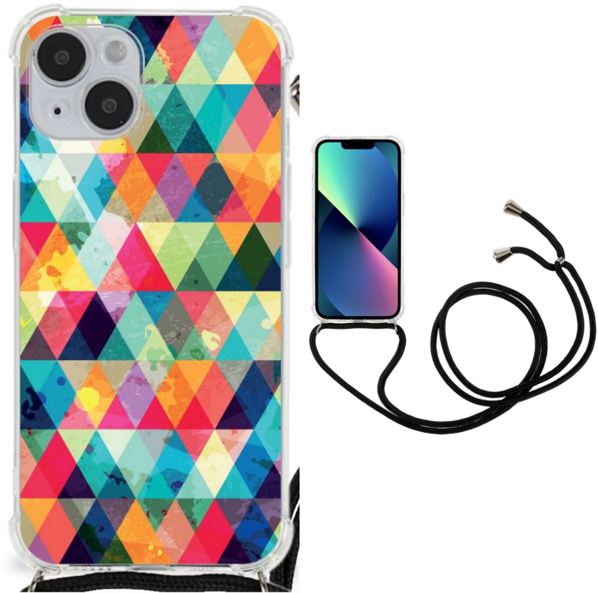 iPhone 14 Plus Doorzichtige Silicone Hoesje Geruit