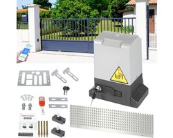 Schuifpoortaandrijving - Garagedeur opener - Poorten Automatiseren - Wifi Bediening - 800 kg - Grijs