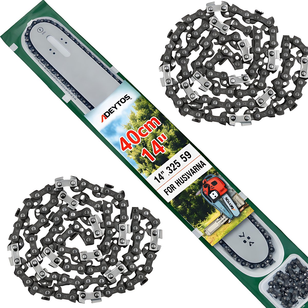 Falon-Tech Waldemar Głuchowski - Prowadnica en 2 Kettingen - 40cm - 59 Links - 1.5mm Breed