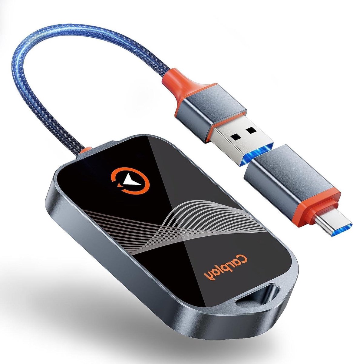 Draadloze CarPlay Adapter - Auto Media Converter - Draadloos Navigeren - Plug and Play Installatie - 2 Poorten - Zwart