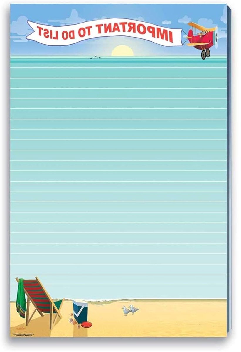 Strandnotitieblokken - Magnetische notitieblokken - To do lijst maken - Strand thema - 5.5 x 8.5 inch - Meerdere kleuren