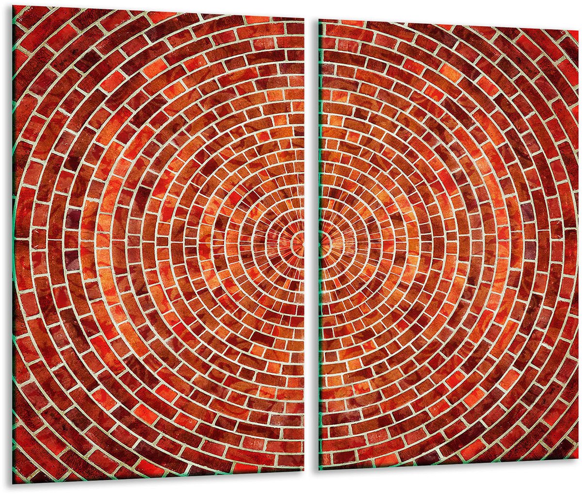 TMK ArtDeko - Glas Snijplank - 2x 30x52cm - Levendige Kleuren - Decoratief