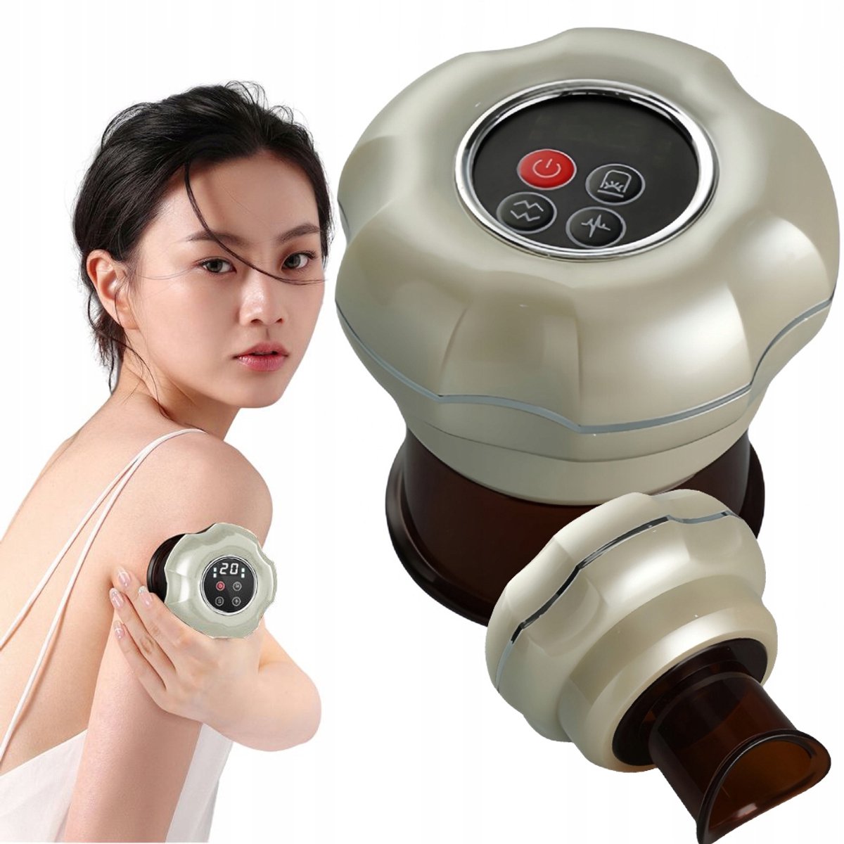 Pingyang Rongrong Handicraft Factory Bańki - Vacuüm Massage Apparaat - Verwarmingsfunctie - 12 Sterkte Niveau
