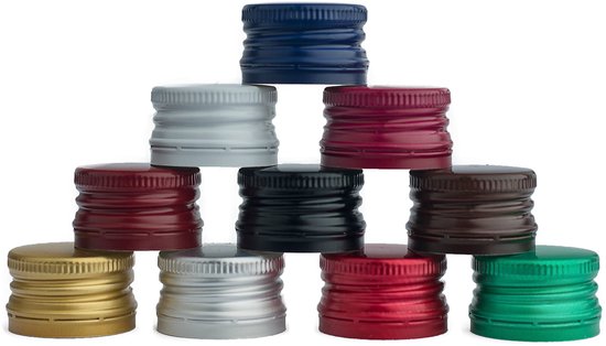 Bimberek - Aluminium Flessendop - 50 Stuks - Goudkleurig - Ø28mm van Bimberek — afbeelding 2