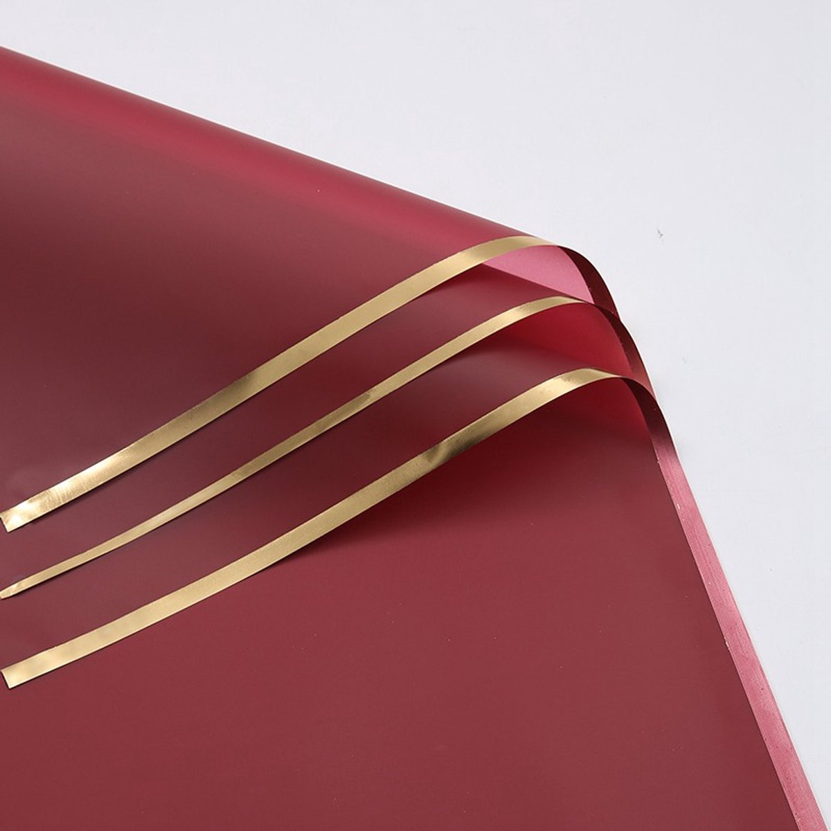 mech-mech.pl Stripe Collectie - Florale Folie - Czerwone Wino - 58x58 cm - 20 stuks