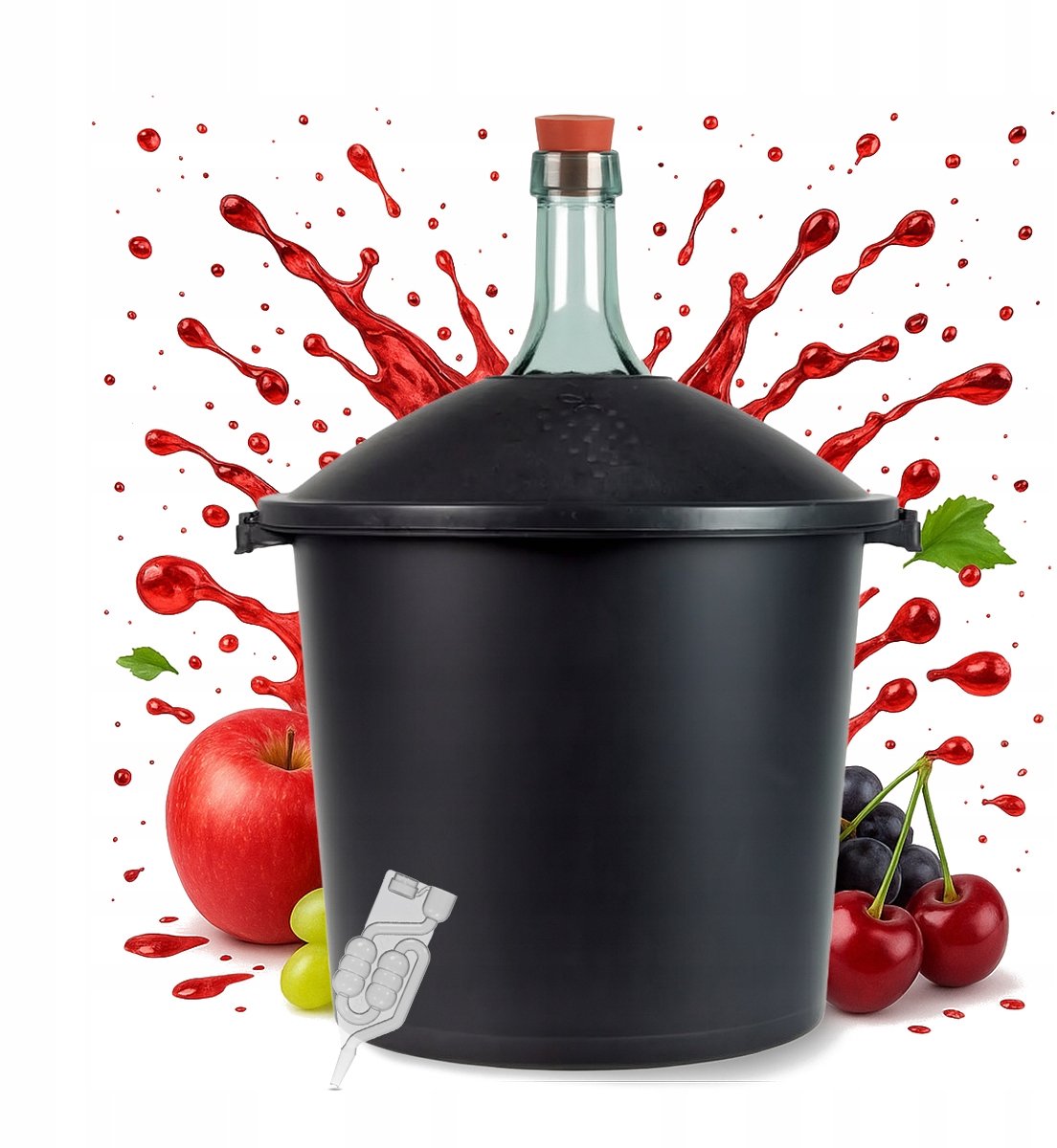Bimberek - Wijnbalon - 25L - Dik Glas - Inclusief Kurk en Luchtpijpje