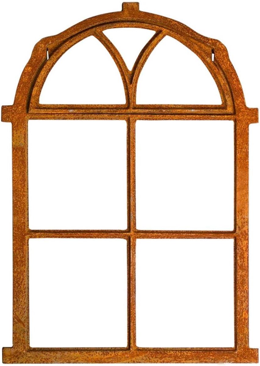 Staalraam Schuurraam - Vensterkozijn Gietijzer - Decoratie en Afscherming - Historisch Model - 54 x 77 cm - Roestbruin