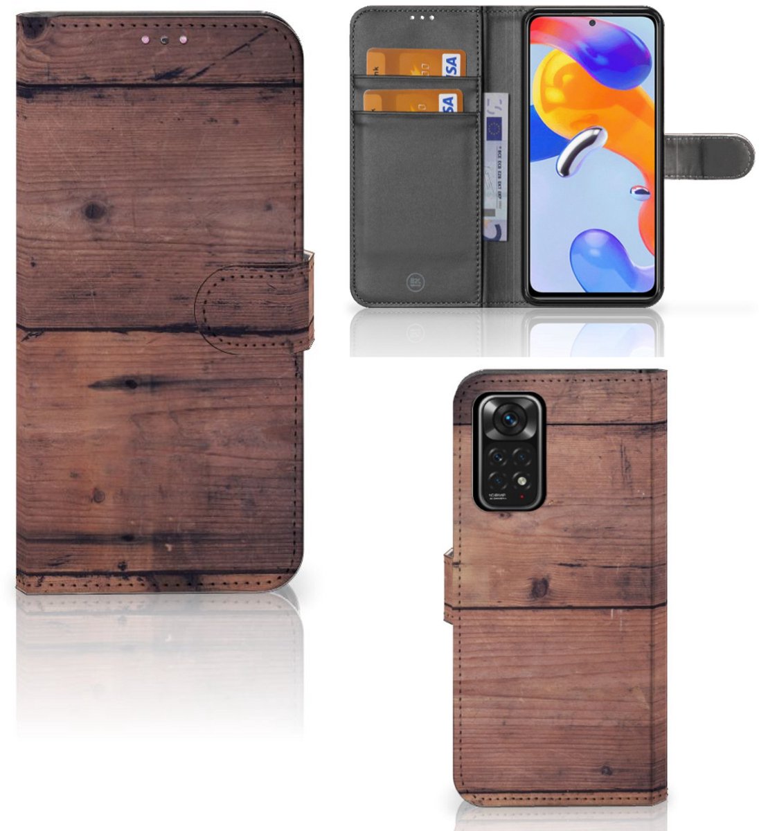 Xiaomi Redmi Note 11 Pro 5G/4G Book Style Case Old Wood