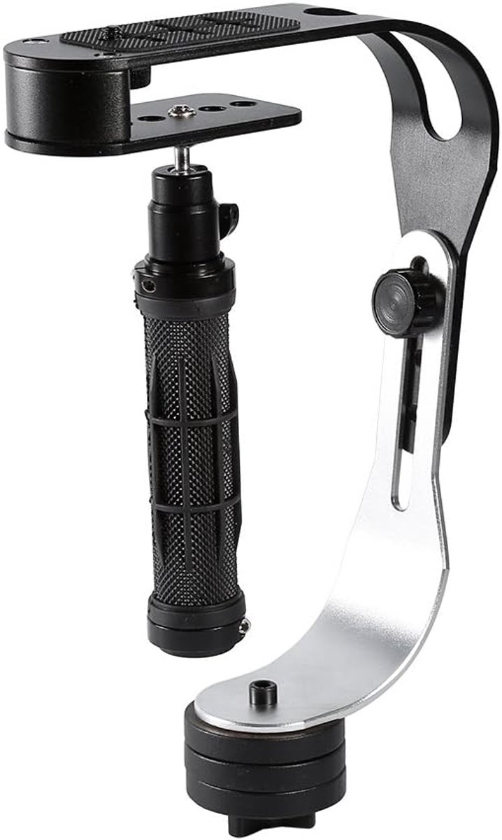 Handheld Stabilisator - Videostabilisator Camera - Stabiele Video Opnames - Aluminium Constructie - Max 0.95kg - Zwart Rood