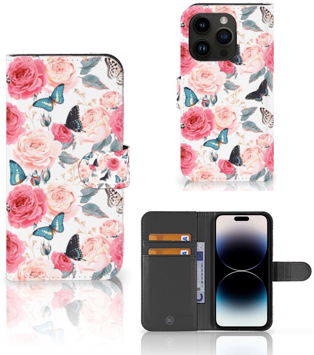 iPhone 15 Pro Hoesje Butterfly Roses