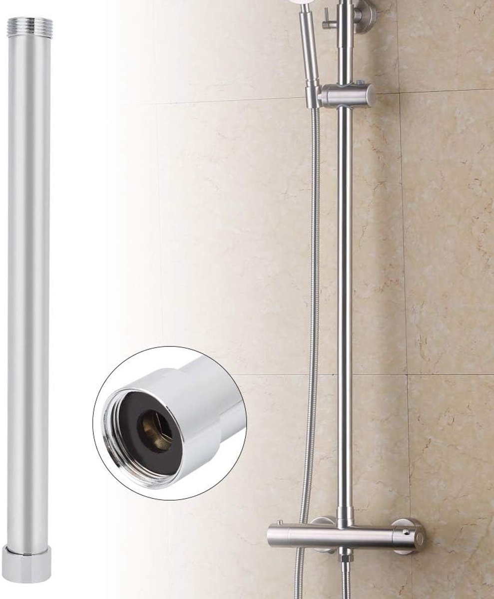 Verlengstuk voor Douchearm van 30 cm, Verstelbare Douchekop Verlenging in Chroom, Geschikt voor 3/4" Draad, Ideaal voor Badkameraccessoires