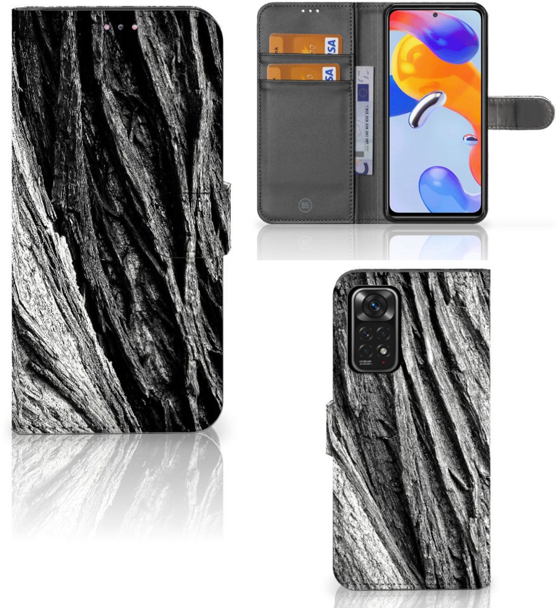 Book Style Case Xiaomi Redmi Note 11 Pro 5G/4G Boomschors Grijs