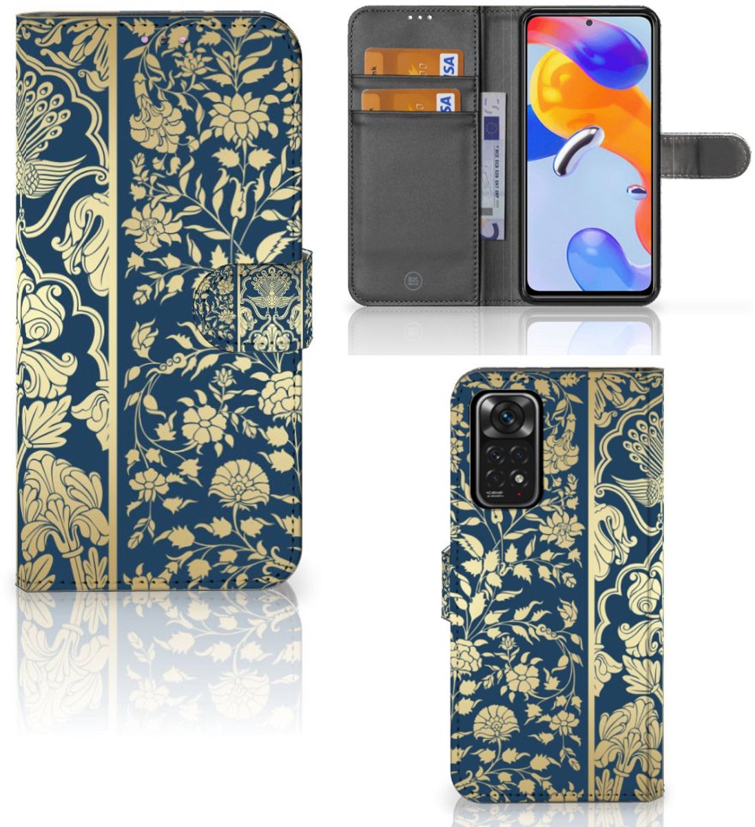 Boekhoesje voor Xiaomi Redmi Note 11 Pro 5G/4G Hoesje Beige Flowers
