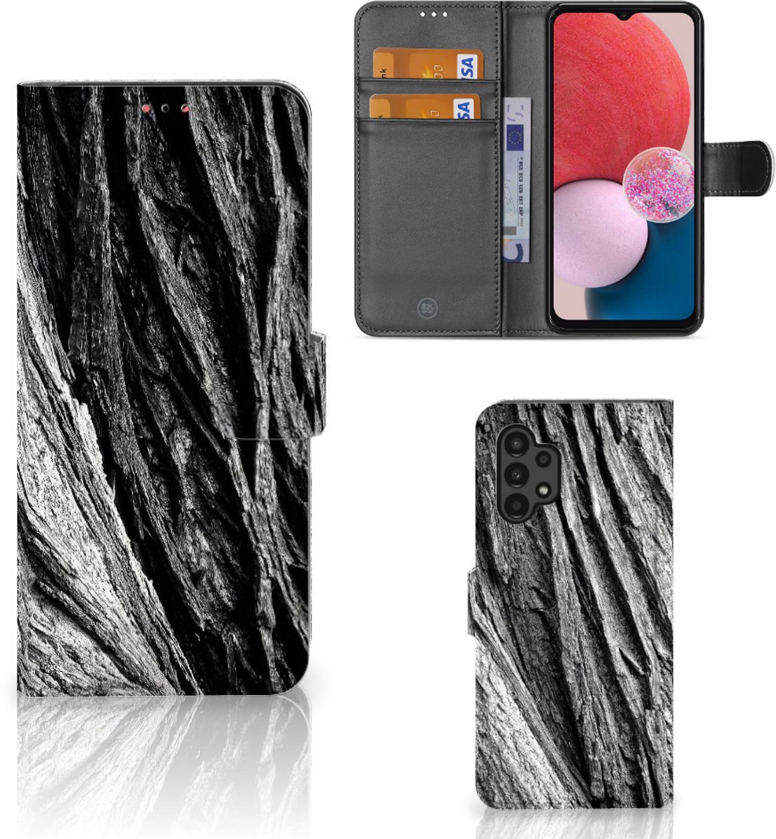 Book Style Case Samsung Galaxy A13 (4G) Boomschors Grijs