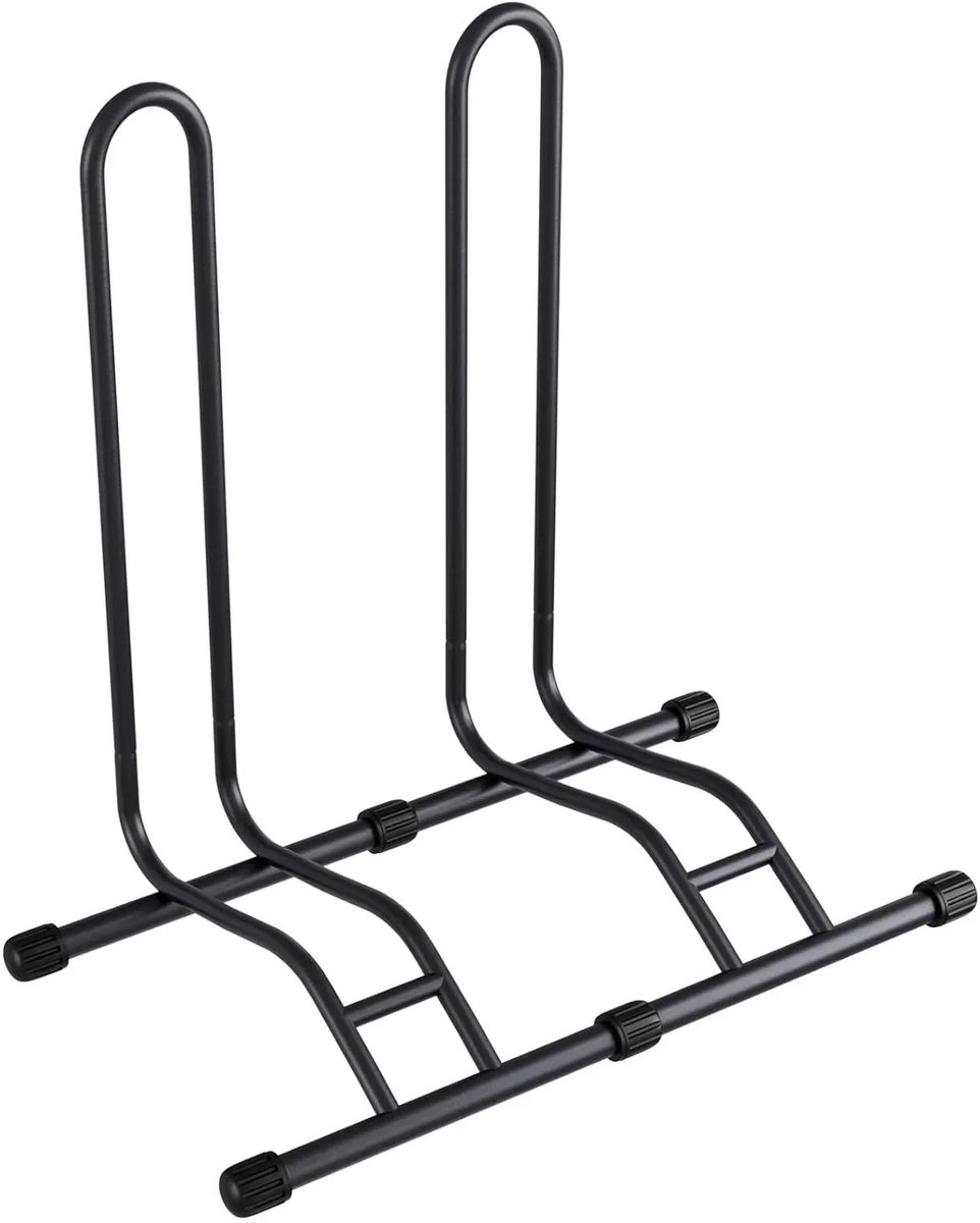 Stervia Fietsenrek - Fietsenhouder - 2 Fietsen - Parkeerstandaard Fietsen - Tot 7 cm Bandenbreedte - Zwart - 41 x 78,3 x 75,5 cm
