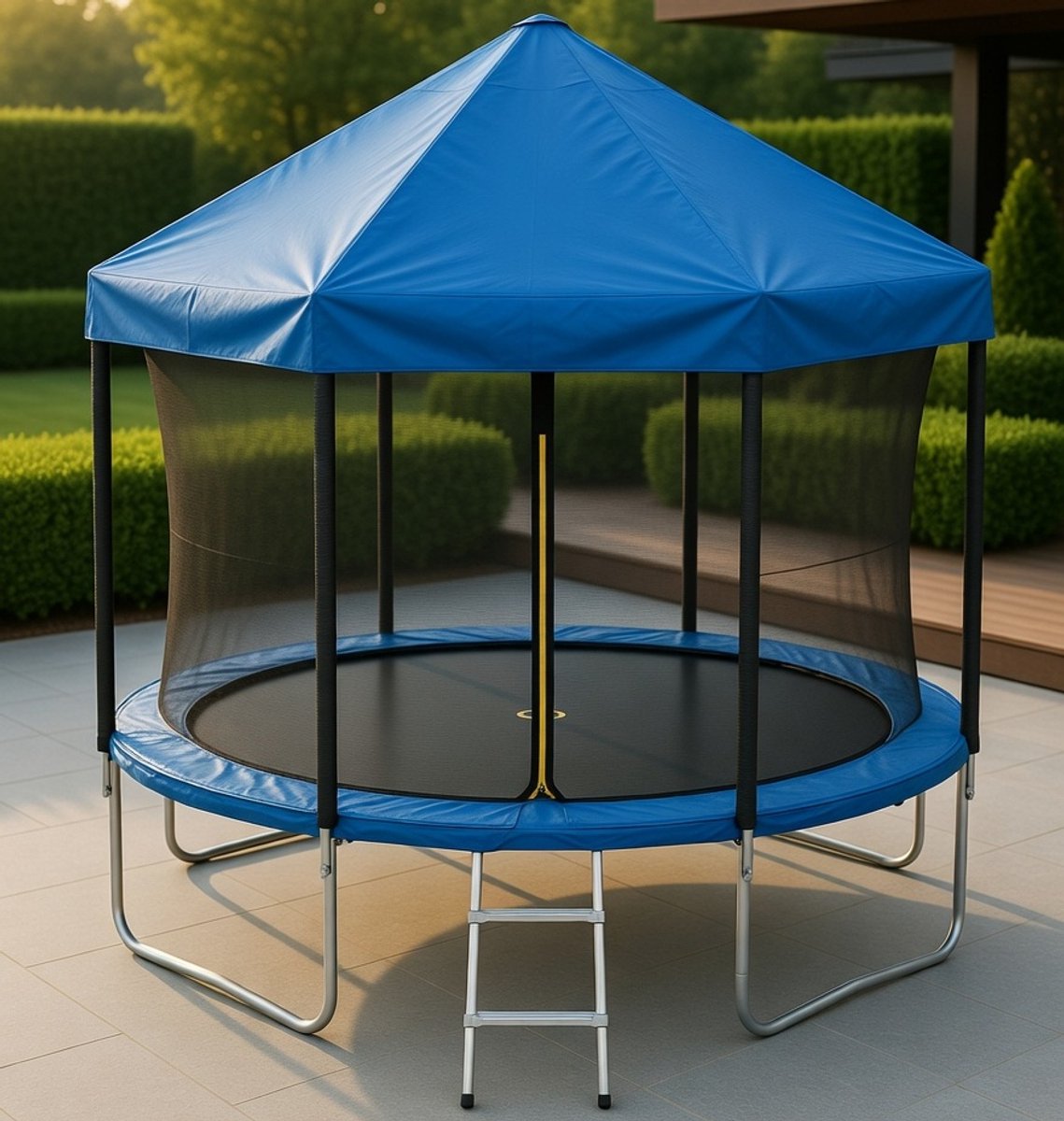 Premium Outdoor Trampoline Zon- en Regenhoes – Water- en UV-bestendig Luifel Tent 6/8/10/12/14/16 ft – Frameloze Bescherming voor Achtertuin Trampolines – medahomestore
