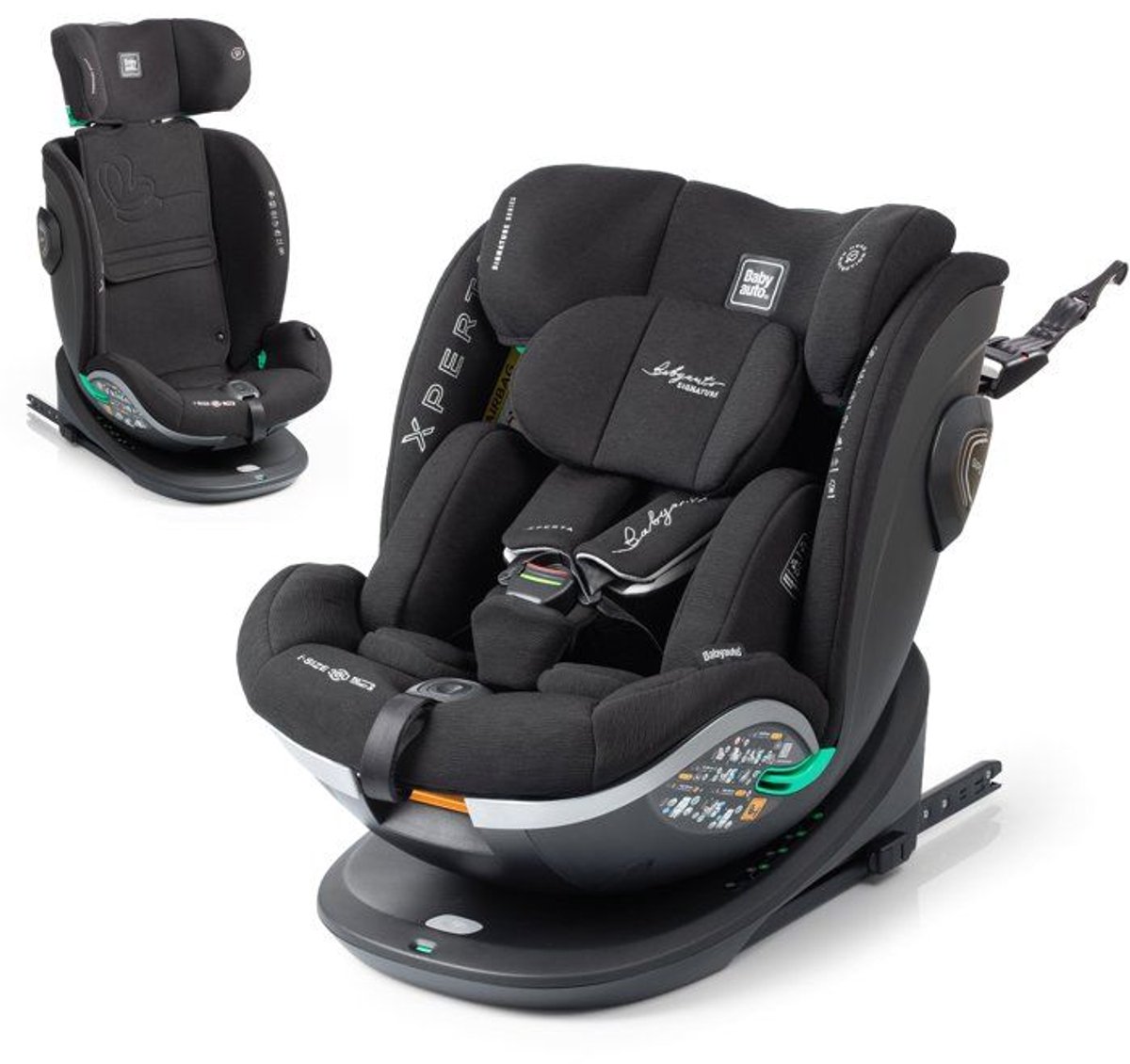 Autostoel - BABYAUTO - XPERTA - Groep 0/1/2/3 - 40/150 cm - I-Size - Draaibaar - Verstelbaar - Met verkleinstuk - Antraciet