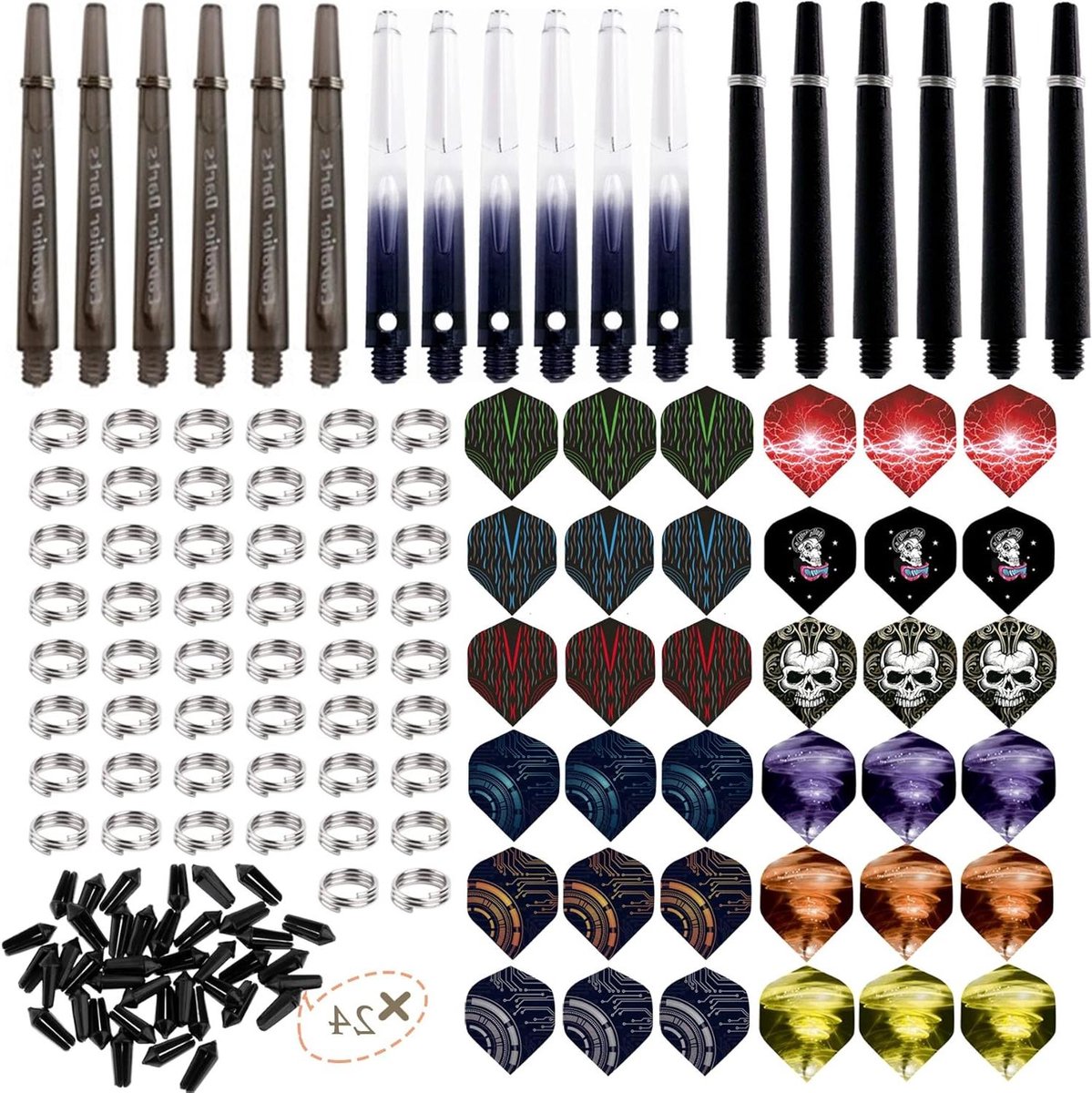 Dart Accessoires Set - Dart Onderdelen - Darts Spelen - 128 Delige Set - Medium - Gegradieerd