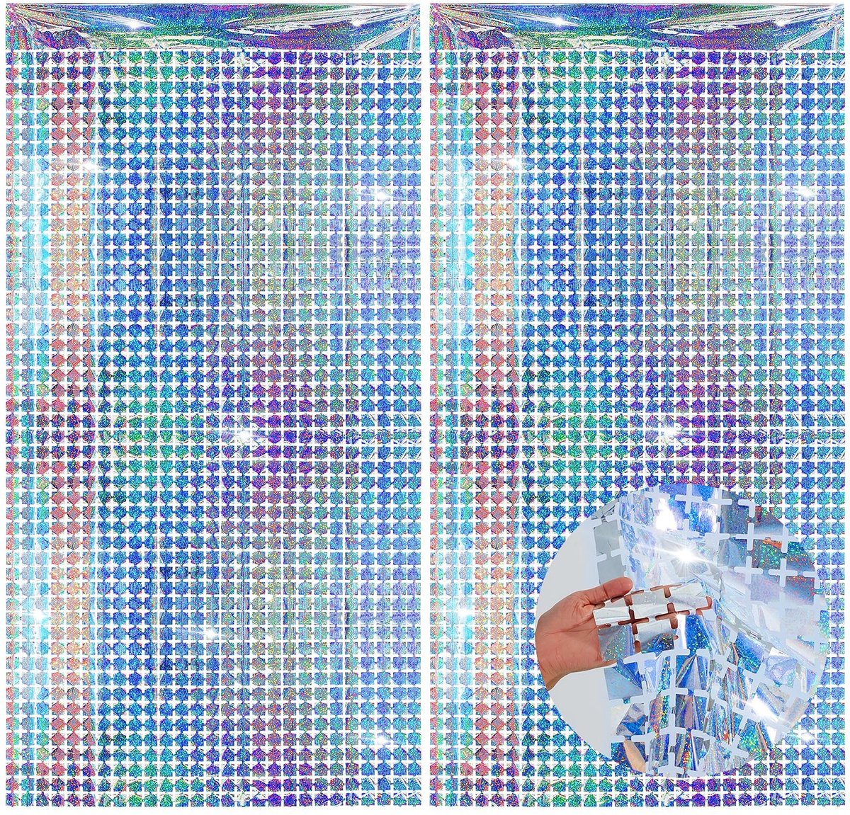 aladdien - Glittergordijn - Metallic feestgordijnen - Zilveren Lametta - Discofoliegordijn - Perfect voor verjaardagsfeestje en afstudeerfeest