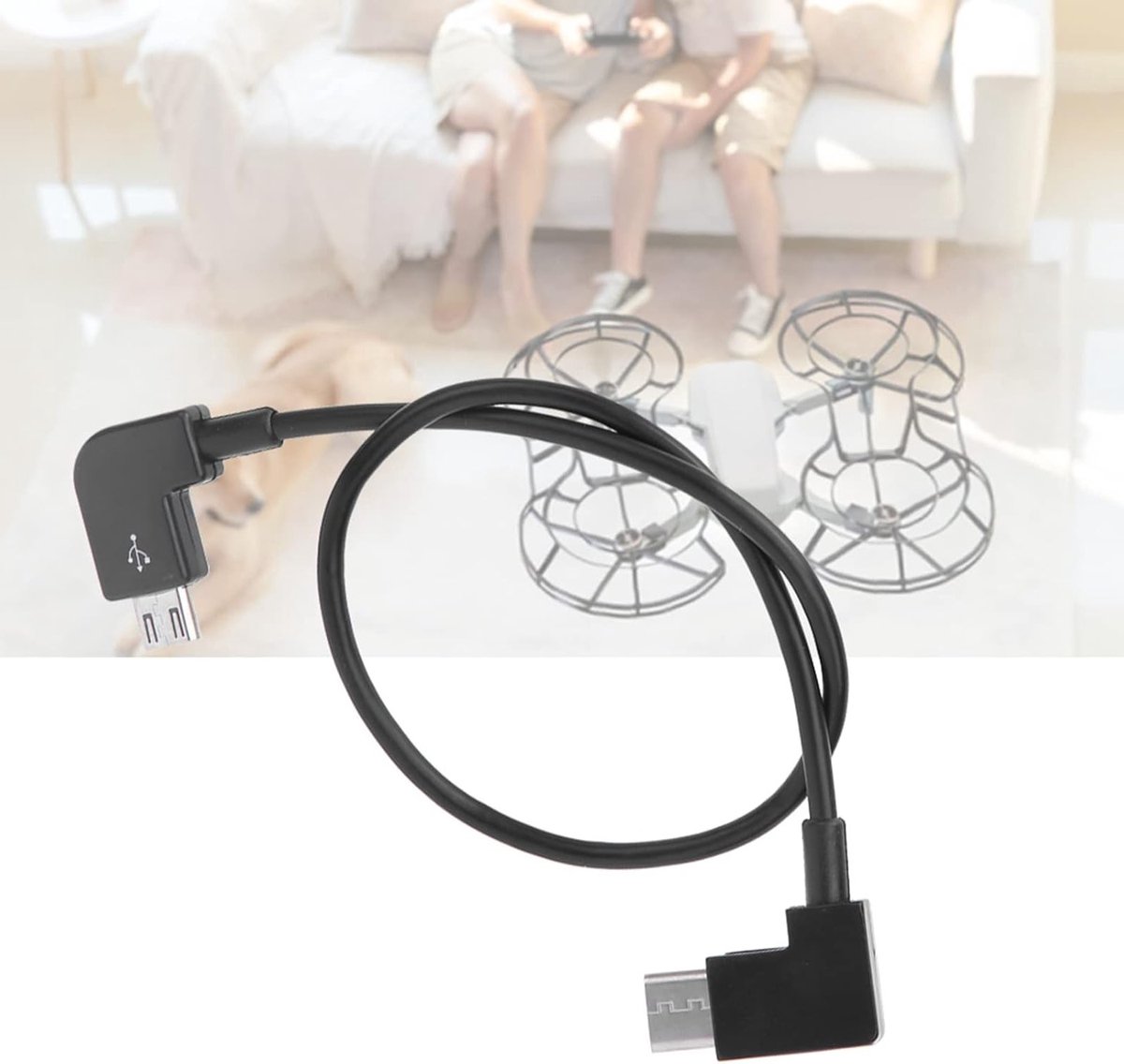 Vervangende USB-kabel voor drones, Micro-USB naar Type-C, geschikt voor RC onderdelen en accessoires