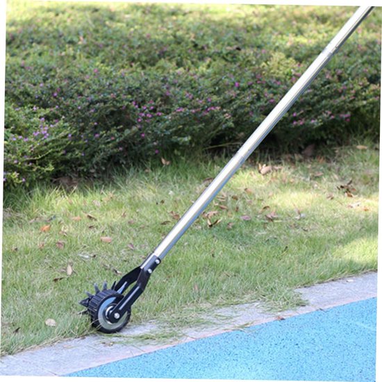 Graskantensnijder Met Wiel - Handmatige Trimmer - Gazonranden Strak Maken - Roterende Metalen Snijder - 1120 Gram - Zilver van Merkloos	 — afbeelding 5