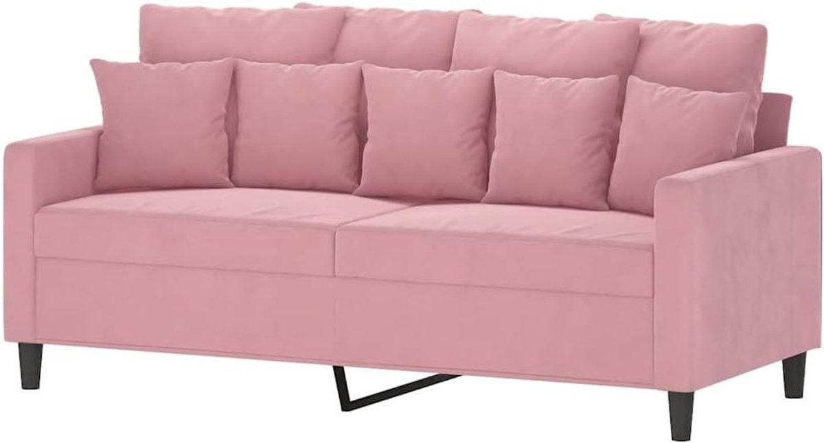 Tweezitsbank - Bankstel Sofa - Ontspannen Thuis - Zacht Fluweel - 140 cm - Roze