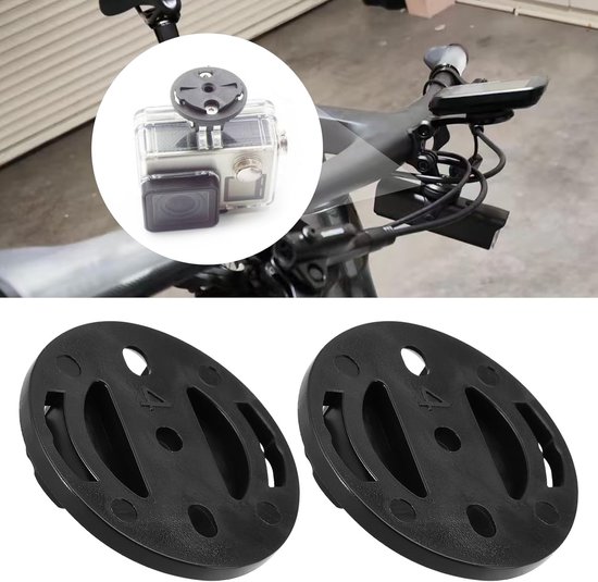 2 sets fietscomputerbeugels, reparatieonderdelen, vaste basis, stopwatchbeugel, vaste mannelijke zadelbevestigingsbasis, geschikt voor Garmin, zwart (2) — afbeelding 4