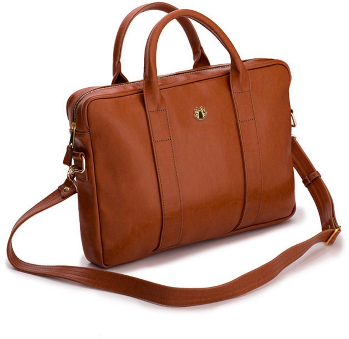 Solier Dulce - Dames laptoptas - Echt leer - Voor laptop tot 15,4 inch - Bruin