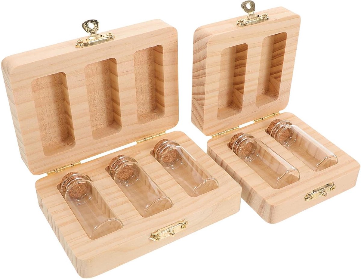 Bewaardoosjes Tanden Navelstreng - Herinneringsdoos Melktandjes - Herinneringen Bewaren - Alles-in-één Organizer - 11.5 x 8 x 3.3 cm - Beige