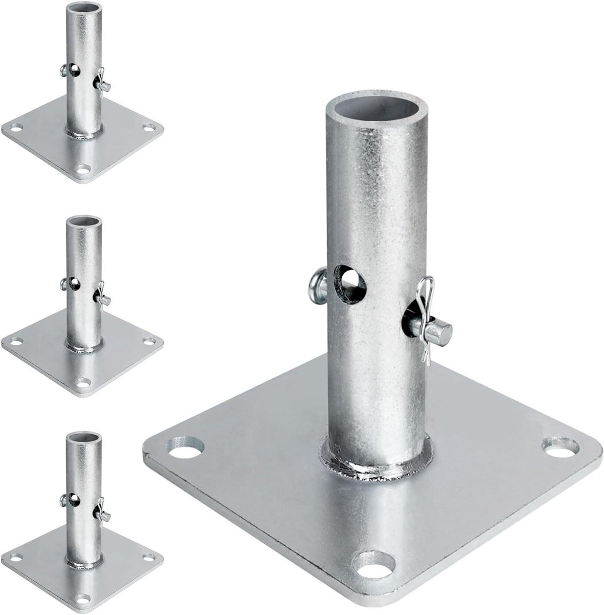 Steiger Basisplaten - Steiger Onderdelen - Steiger Stabiliseren - Gegalvaniseerd Staal - 4 stuks - Zilver