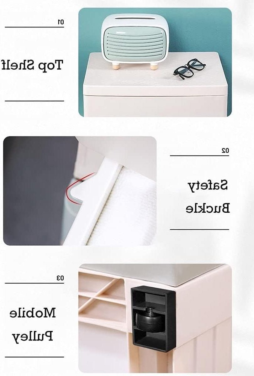 Kinder Garderobe Kast - Opbergkast Laden - Speelgoed Opbergen - Grote Capaciteit - 25x38x78cm - Wit