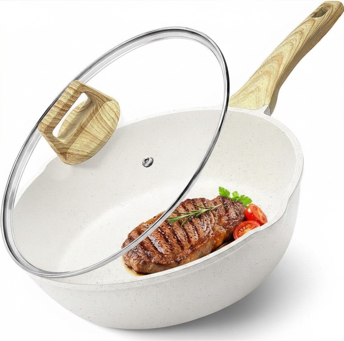 MRKK® Inductie Wokpan Met Deksel - Wokpan